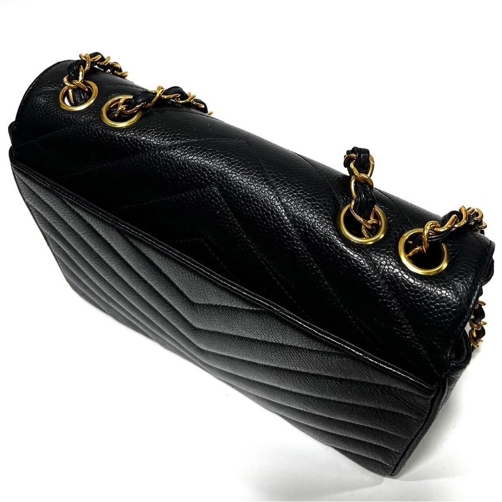 Gorgous VINTAGE Super RARE Chanel envelope flap 24k ghw BLACK CAVIAR - Picture 16 of 16